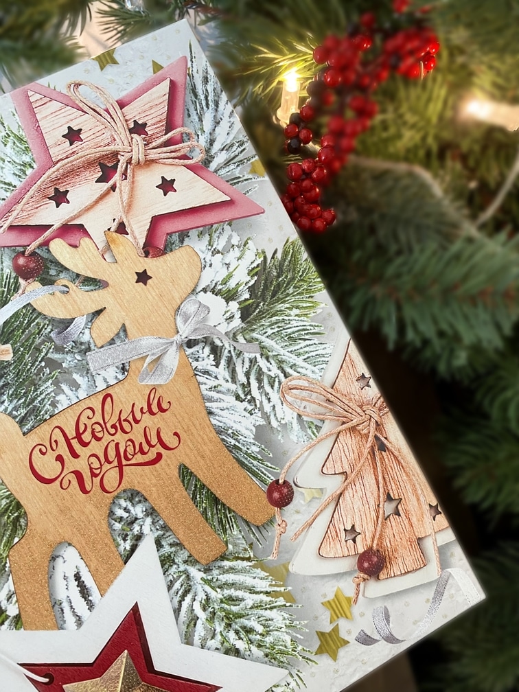 Коробка подарочная Новогодний декор, 235х65х187 мм — изображение 4